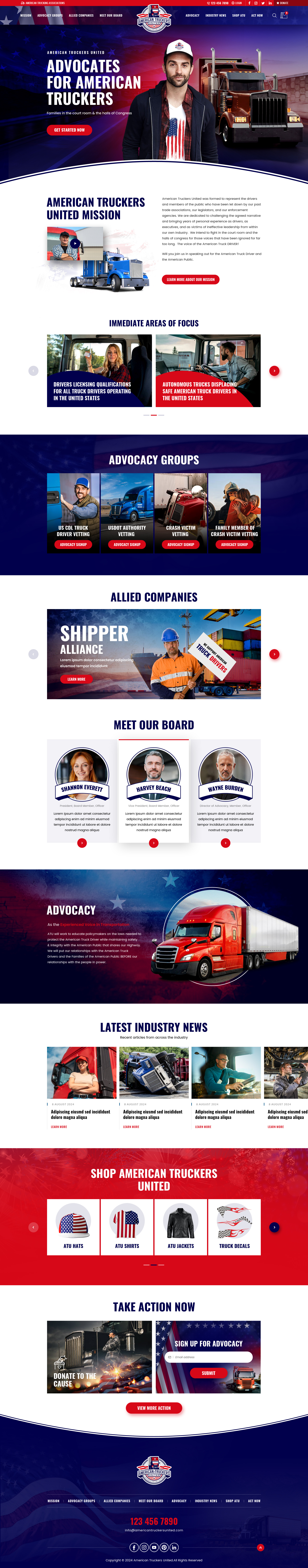 American Truckers United New UI Design. branding landign page ui ui uix uix ux vector website
