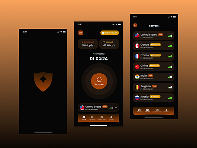 Veilo VPN Mobile App mobile app saas ui uiux vpn
