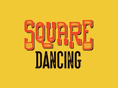 Square dance dancing lettering square texture type typography vector
