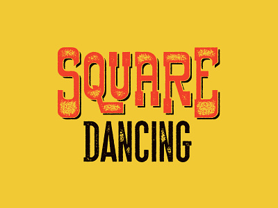 Square dance dancing lettering square texture type typography vector