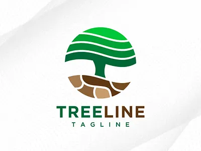 Modern Minimal Circle Tree Logo Design Environment wood