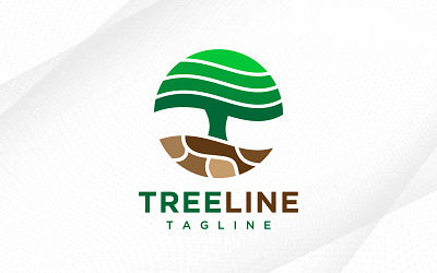 Modern Minimal Circle Tree Logo Design Environment wood