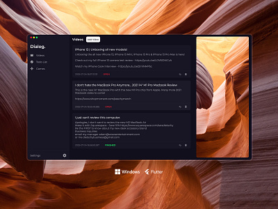 Dialog App application creative flutter game graphic design modern movies software task todo translate ui ux windows