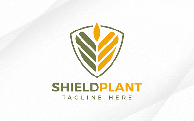 Agriculture Plant With Shield Logo Design whole