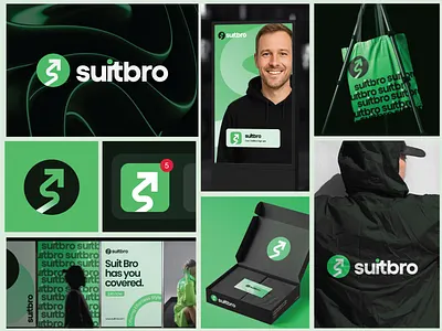 Suitbro – Bold Identity for Effortless Modern Wear black brand guidelines branding graphic design green hodies icon logo mens mockups moodboards motion graphics typography visuals wear
