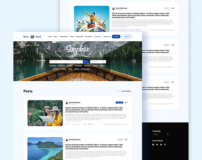 Soapbox | Travel Blog Website Design blog website design dribbble shot interactive design landing page minimalist design modern web design responsive layout travel agency travel blog ui uiux user experience user interface uxui design web design inspiration website design