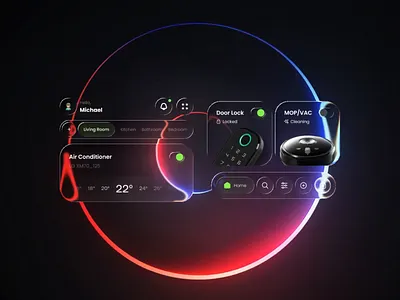 iOS Liquid Glass Effect - Smart Home UI app glass ui app glassmorphism glassmorphism ios innovation ios liquid glass liquid glass apple minimalism mobile monitoring product designer smart devices smart home app smarthome ui technology ui design ui futuristic user interface ux design