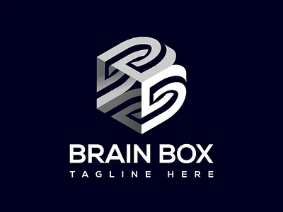 Letter B Brain Logo Artificial Intelligence Ai Brain Box Logo thinking outside the box