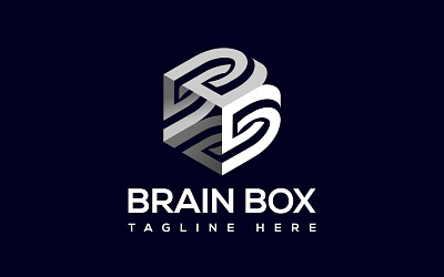 Letter B Brain Logo Artificial Intelligence Ai Brain Box Logo thinking outside the box