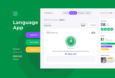 Language Love - Language learning web app app design design figma graphic design language language learning typography ui user interface web app web app design web design