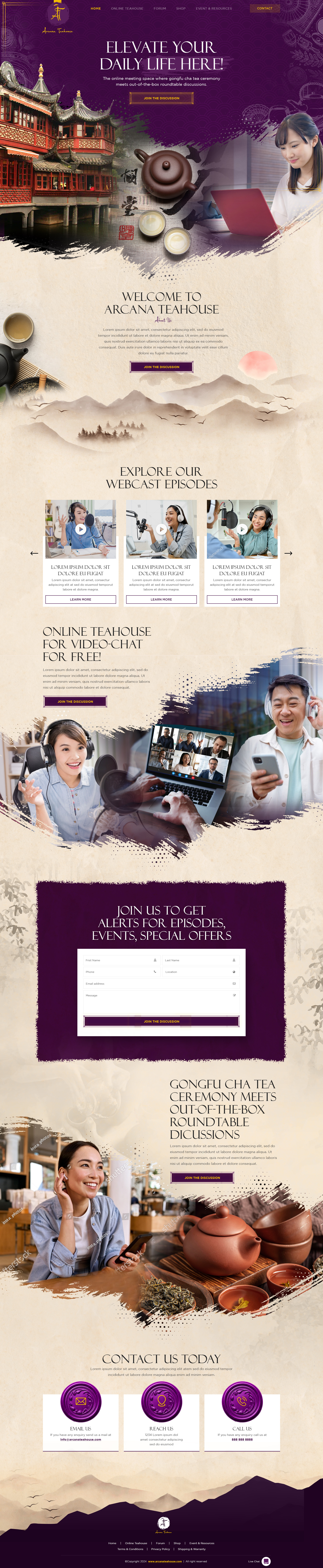 Arcana Teahouse 3d animation app branding design flat graphic design icon illustration illustrator logo minimal motion graphics typography ui ux vector web web design website