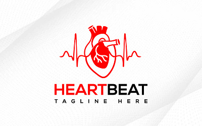 Medical Heart Beat Logo Design Heart Cardio Logo heart center system