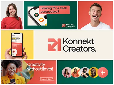 Konekt Creators – Branding the Future of Creatives animation app icon brand guidelines branding connect creative creators graphic design icon logo mobile app typography