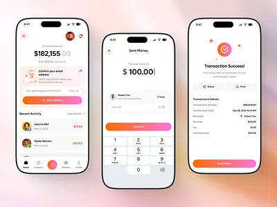 Flux - Finance Mobile App app app design bank finance finance mobile app fintech mobile app money send trasfer