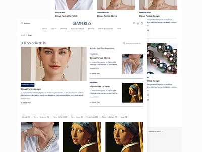 Blog Listing Page - Gemperles blog bloglist blogpage design diamond jewelery ui uiux ux uxlaw webdesign website