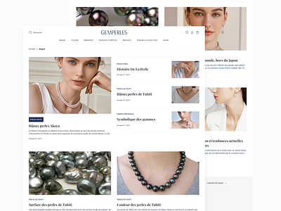 Blog Listing Page - Gemperles blog bloglist blogpage design diamond jewelery ui uiux ux uxlaw webdesign website