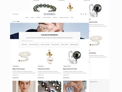 Blog Listing Page - Gemperles blog bloglist blogpage design diamond jewelery ui uiux ux uxlaw webdesign website