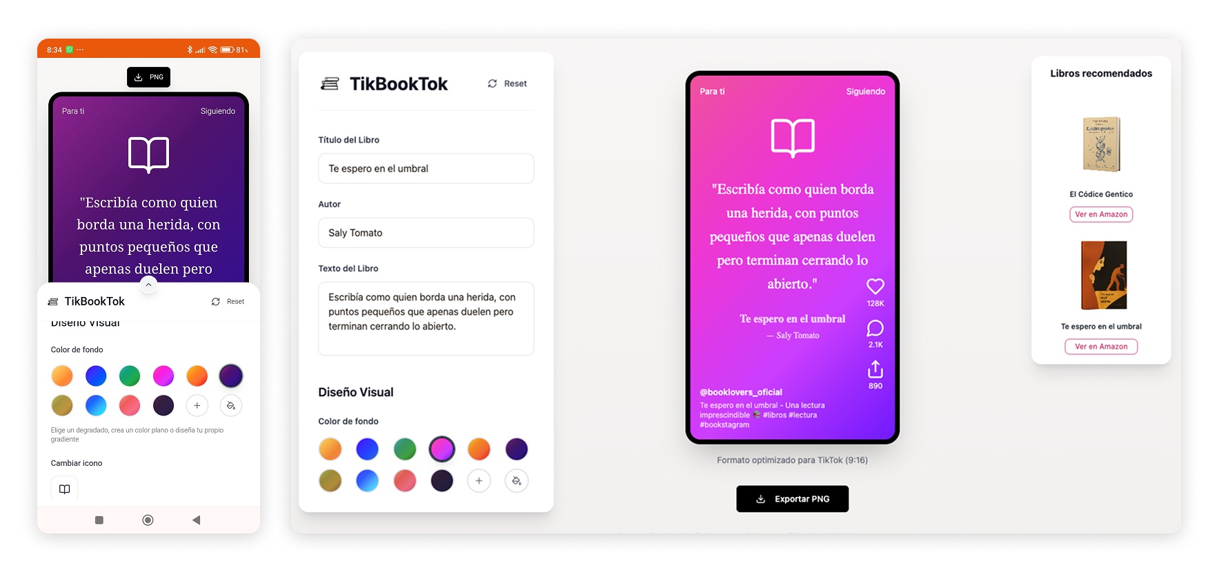 TikBookTok design tiktok ui ux webapp