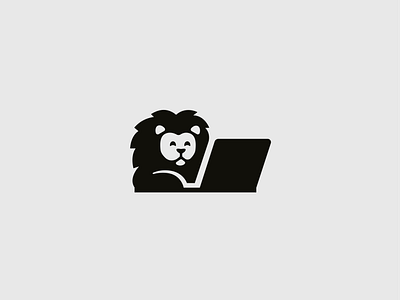 Lion with laptop logo brand branding design development elegant graphic design it laptop lion logo logo design logo designer logodesign logodesigner logotype minimalistic modern saas smart web3