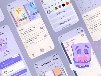 UI/UX Mobile App Design Gamified Diary App Mascot & Mood Tracker affirmationsapp apponboarding asoldesign diaryapp figma growthdesign iosapp mentalhealthapp mobile app design mobile ui notesapp paywalldesign personalizationux pincodeux premiumappdesign productivityapp softui ui uiuxdesign uxcasestudy