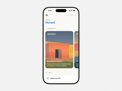 Personal Management & Emergency Access App UI app app design app screen application application design clean design interface mobile mobile screen modern modern design typo ui ui design ux ux design