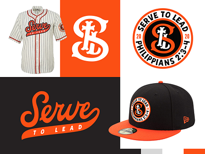 Serve To Lead® badge baseball brand branding design graphic design heyo! lettering logo ministry monogram serve serve to lead
