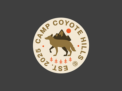 Camp Coyote Hills Logo animal brand branding colors design digital dribbble graphic design identity illustration logo logomark mountain vector