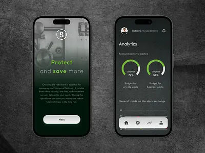 SAFE - Online banking app graphic design online banking uxui