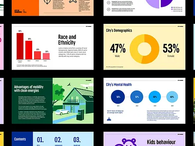 Civic Data & Demographics Infographics clean layout colorful colorful layouts creative creative design design landing page responsive design slides ui ui design user ux vibrant vibrant design vibrant slides