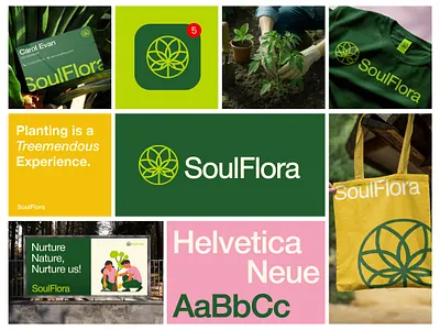 Soulflora – A Nature-Loving Brand brand guidelines branding colors environmental flowers graphic design green icon illustrations logo nature plants rooted typography vibrant visuals