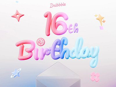 Celebrating Dribbble Sweet 16th Anniversary ! 3d 3d animation 3d design 3d illustration b2b birthday celebration clean digital invitation dipa inhouse dribbble dribbble 16th anniversary dribbble anniversary dribbble event illustration letter invitation liquid glass saas startup