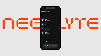 Negolyte integration display app darkmode graphic design illustration integration product design ux