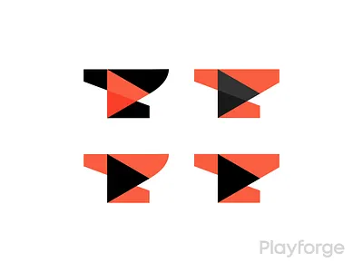 Playforge, iGaming games developer logo design: play & anvil anvil bets betting casino forge games games developer gaming igames igaming logo logo design luck online casino online gambling online games play icon play symbol playforge studio