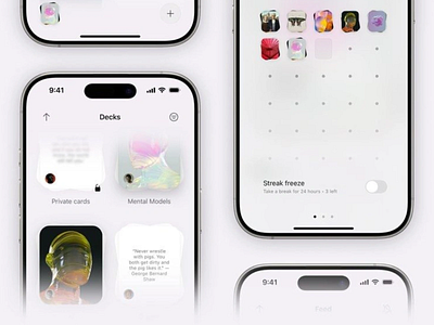 "Decks" - Knowledge & Collection App UI app app design application design mobile mobile screen mobile ui modern phone screens screens ui ui design user experience user interface ux design uxui