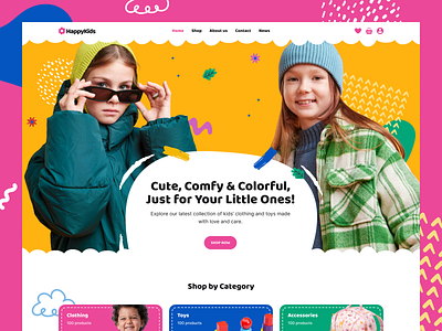 Kids Store - UI Template 🙏 figma kid clothing kid store ui web template