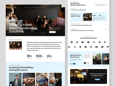 Concept website for a VC firm backing SaaS & tech capital market fund website investor site pe firm private equity private equity website vc vc site vc website venture venture capital venture capital site