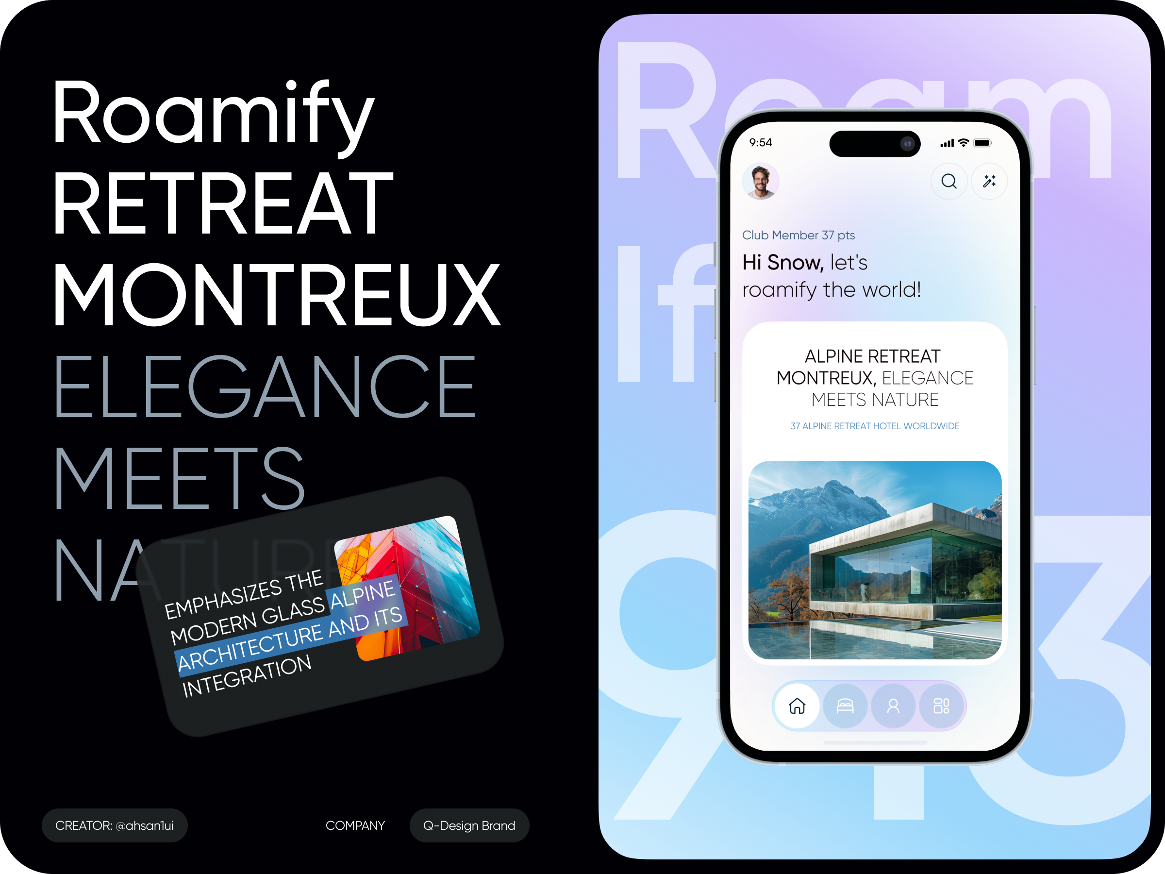 Ai Hotel Booking Worldwide & Get Reward-- Roamify Mobile App ahsan1ui ai ai chat ai design ai hotel booking app ai travel aiassistant app design app ui design booking hotel booking hotel booking app mobile mobile app sketch travel app traveluxury ui design uxuidesign