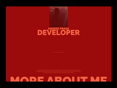 Andres Prada - Developer Portfolio Splash Page andres prada creative design developer graphic design homepage landing page minimalist modern modern design portfolio portfolio design red ui ux uxui webdesign