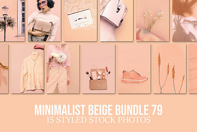 Minimalist beige bundle 79 3d animation graphic design motion graphics