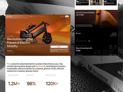 Pure Electric - Scooter Product Website automotive website bike automation e commerce e commerce design electric bike electric scooter framer khoirul anam landing page minimalist product product showcase scooter scooter app scooter website shopify web design webflow