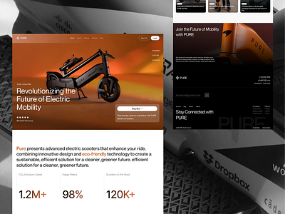 Pure Electric - Scooter Product Website automotive website bike automation e commerce e commerce design electric bike electric scooter framer khoirul anam landing page minimalist product product showcase scooter scooter app scooter website shopify web design webflow