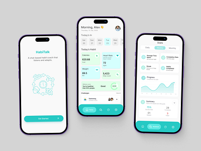 HabitTalk - Smart Habit Tracker Apps UI daily ui design habit habit tracker habit tracking mobile apps mobile ui ui ui design ux ux ui