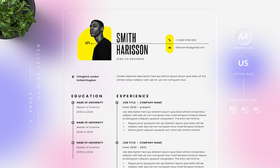 Resume/CV branding cover letter creative cv template design glass glass effects glass ui graphic design illustration minimal modern modern ui professional resume resume template ui us letter vector word