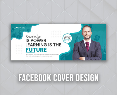 Minimalist Education Facebook Cover Design 3d animation branding graphic design logo motion graphics ui