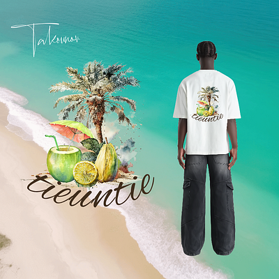 tieuntie beach tee 3d animation beach branding graphic design logo motion graphics