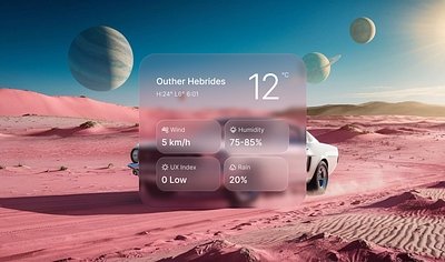 Weather widget fantastic figma glass interface ui