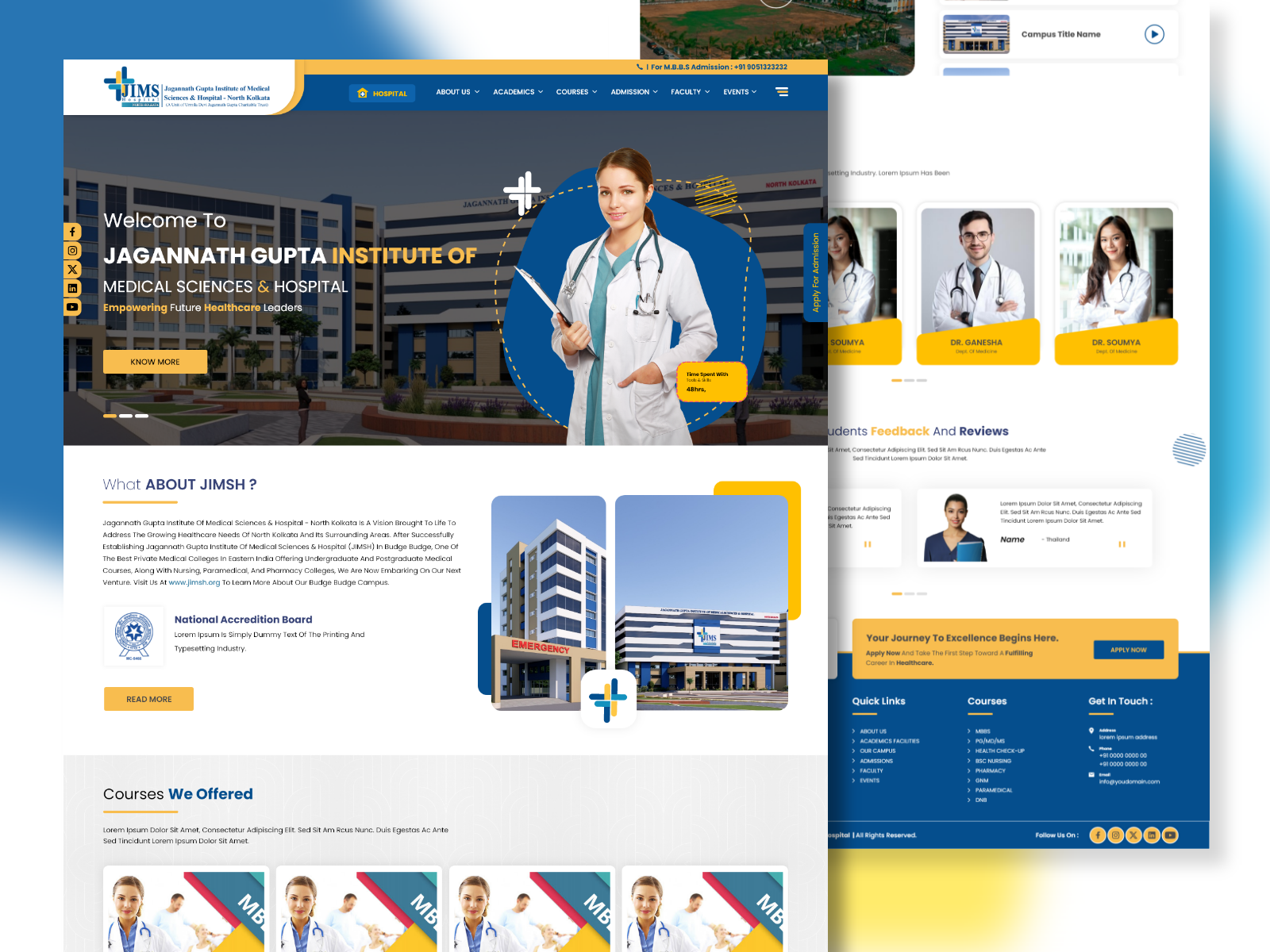 Ui Ux Work Showcase Institute of Medical Sciences & Hospital app branding design graphic design illustration ui ux vector