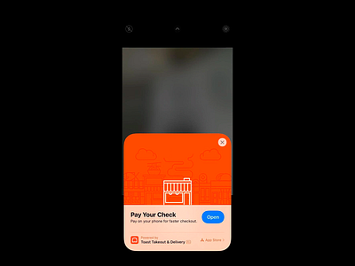 Frictionless Checkout Mobile Banner app banner app interaction app prompt banner callout design checkout design checkout flow frictionless ux in app popup minimal interface mobile alert mobile banner mobile ui payment card payment interface quick checkout restaurant app toast design user journey visual prompt