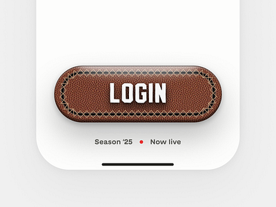 Leather login button app button football login skeuemorphism sport ui