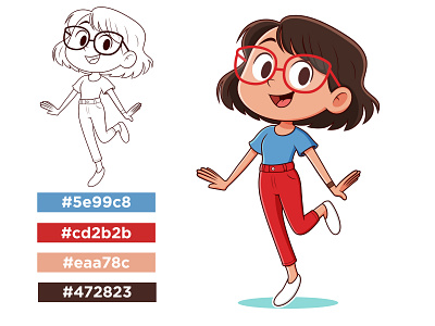 happy cartoon girl wearing glasses, cute cartoon girl dancer avatar beehaya cartoon cartoongirl characterdesign clipart cute dance dancer dancing design female girl girlcharacter happy happygirl illustration lady vector woman